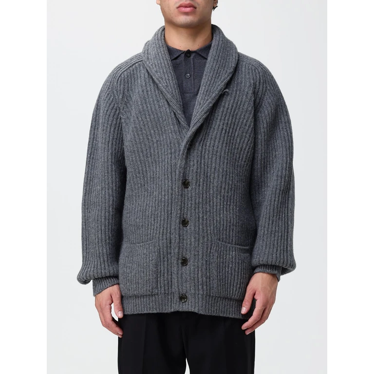 Button-Up Shawl Collar Wool Cardigan with Dropped Shoulders (FMMAG0039UF0278185)