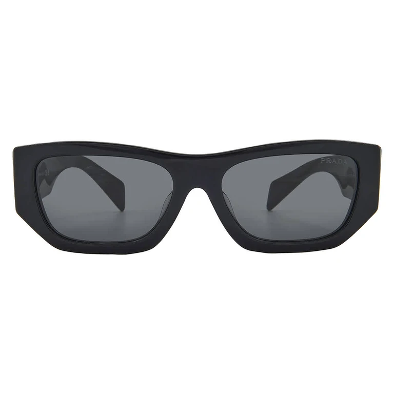Dark Grey Rectangular Unisex Sunglasses PR A01SF 16K08Z 55
