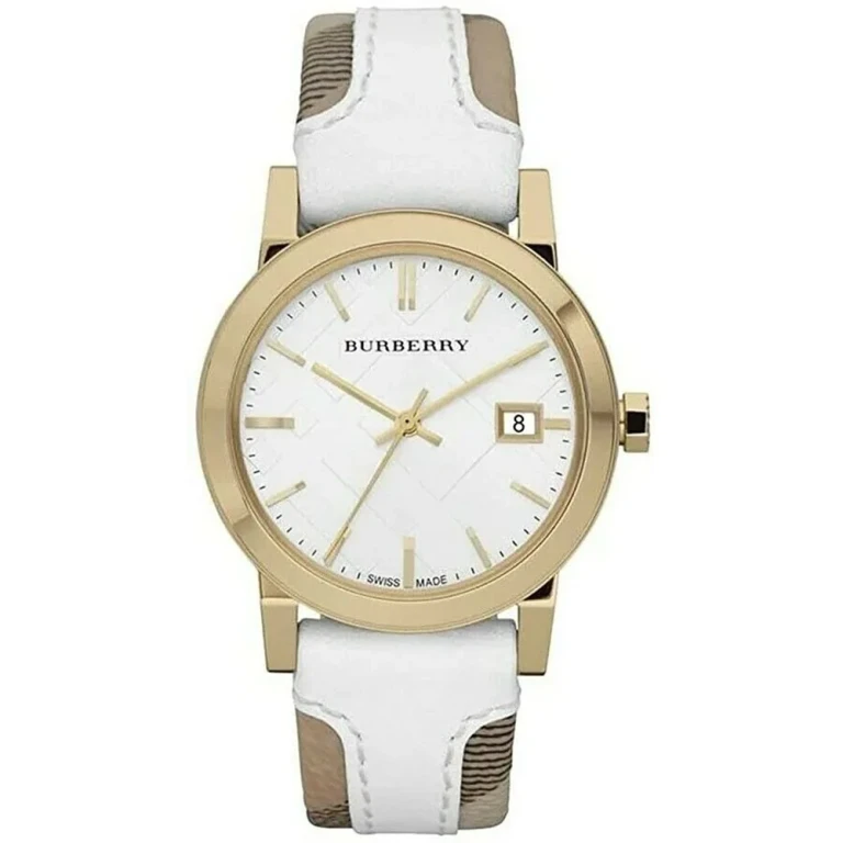 BU9110 Leather White Large Check Women's Watch