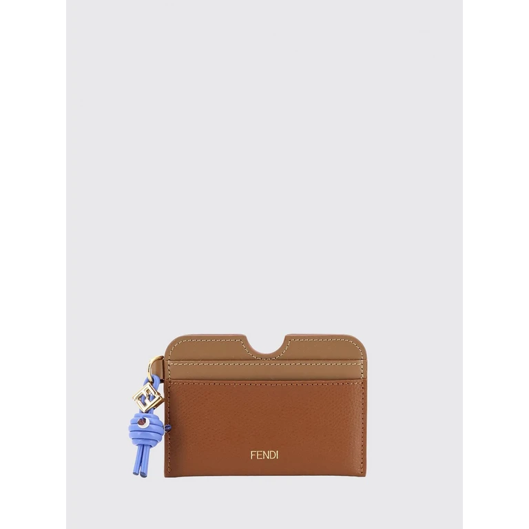 FF Diamonds Bicolor Calfskin Card Holder with Charm (8M0562B141F1URW)