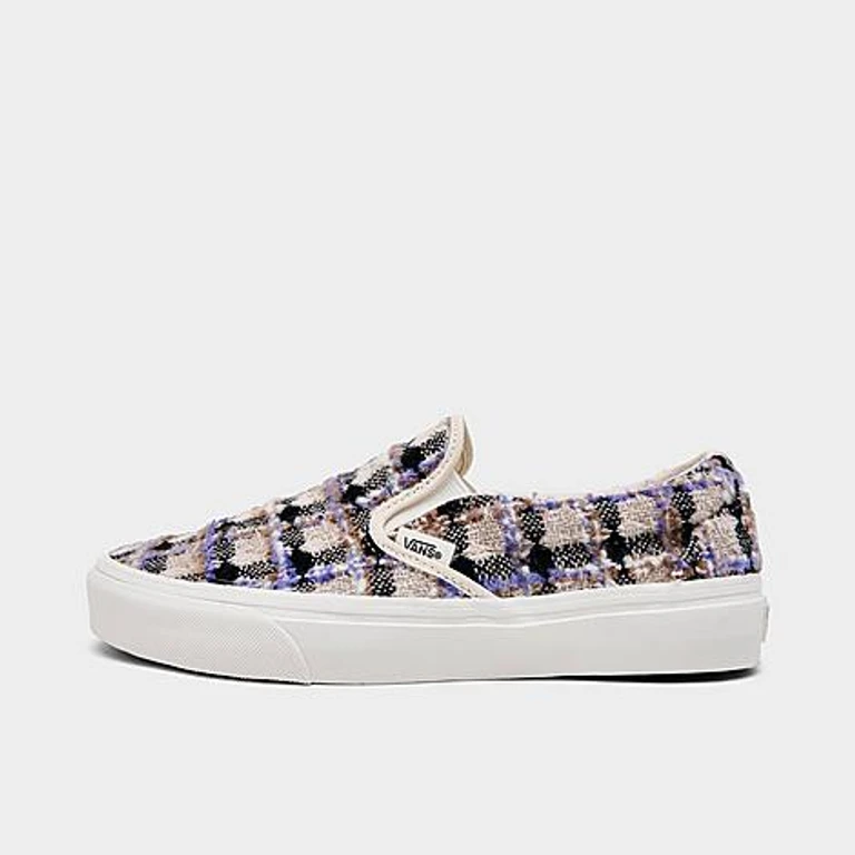Vans Women's Classic Slip-On Casual Shoes in Tweed Turtledove Size: 5.5