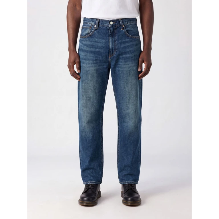 Blue Tab Straight Fit Cotton Denim Jeans with a Five-Pocket Design (001LN0013)