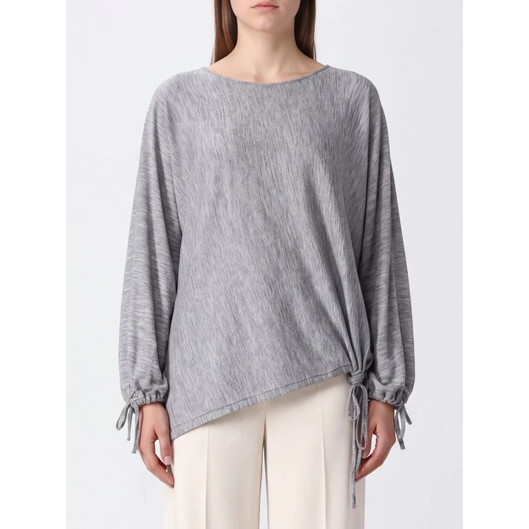 Cut-Out Virgin Wool Crewneck Jumper with Relaxed Fit (F6WA13X470)