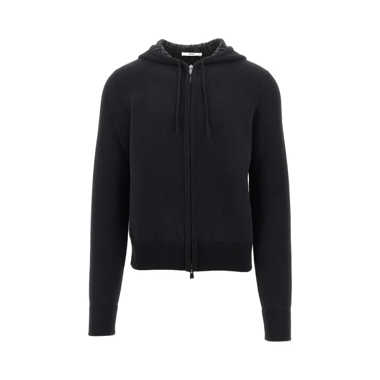 Full-zip knitted hoodie Man 46
