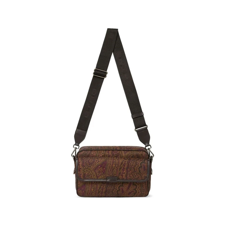 Bolsa transversal Etro de náilon marrom