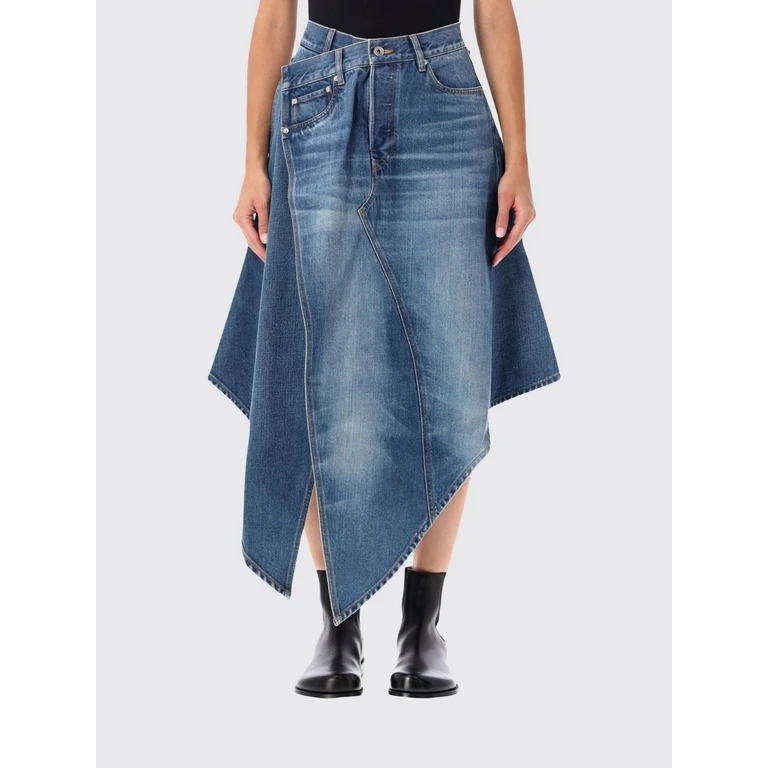 JW Anderson クロスウエスト アシンメトリーデニムミディスカート