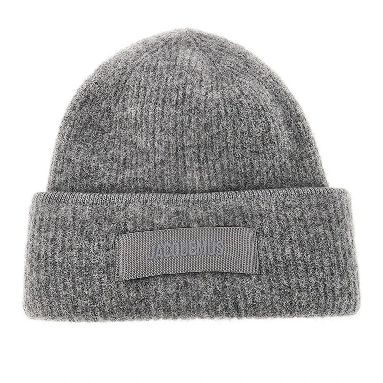 Bonnet en tricot Jacquemus avec logo en gros-grain