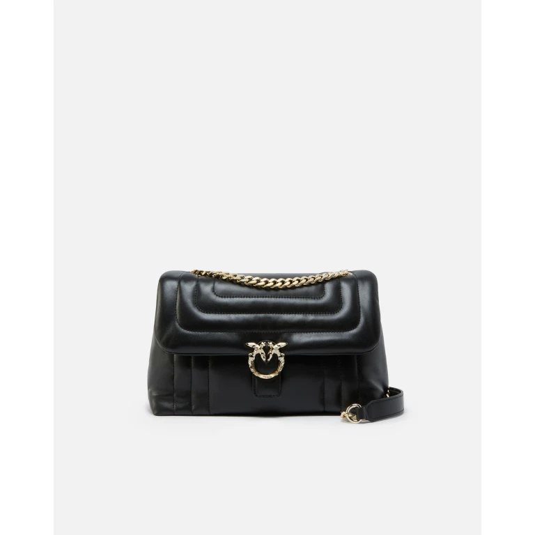 Sac à bandoulière moyen Love Bag Puff en cuir nappa matelassé avec boucle à facettes PINKO Galleria