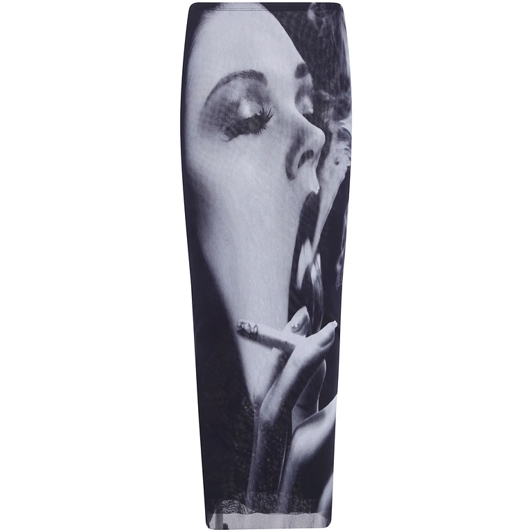 Jupe longue en mesh Jean Paul Gaultier « Smoking Women »