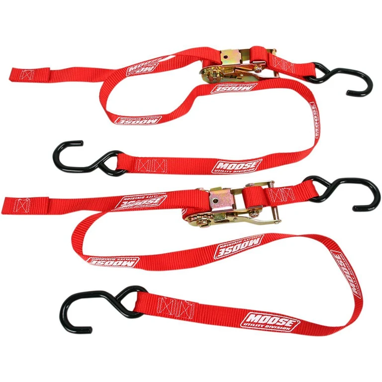 3920-0298 - Moose Racing Heavy Duty Ratchet Tie Down Straps Set (183cm) - Red