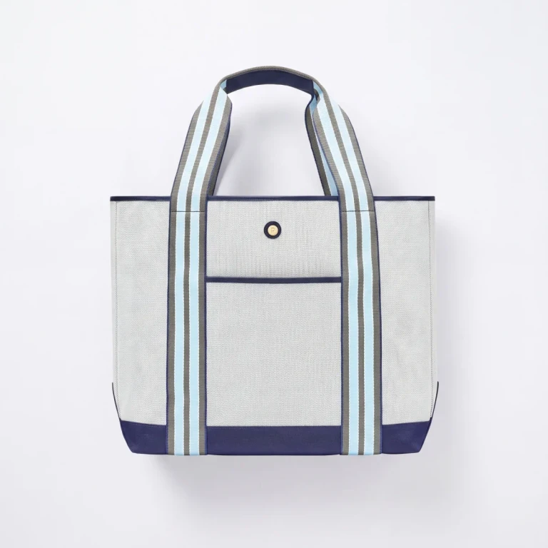 Cabana Tote Bag Marlin Ecocraft Canvas Vegan Leather Everyday Travel Bag