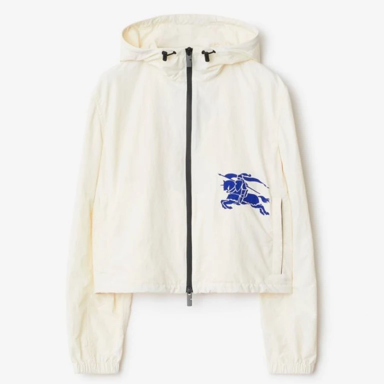 Cropped Knight Nylon Hooded Jacket