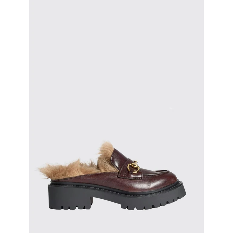 Horsebit Leather Mules with Wool Lining and Lug Sole (A00950AAHBC2158)