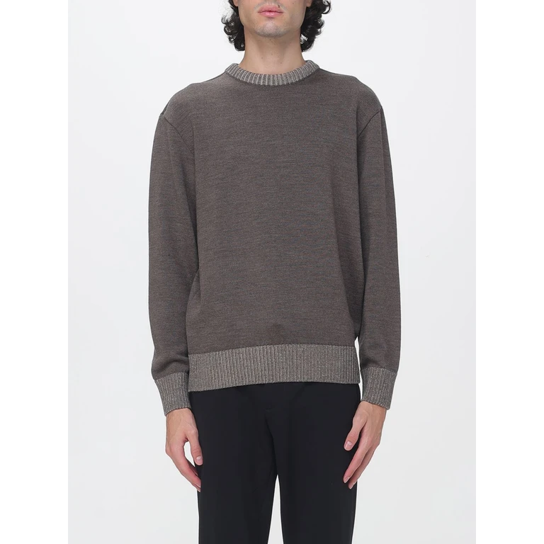 100% Wool Crewneck Jumper with Ribbed Trims (15311010444)