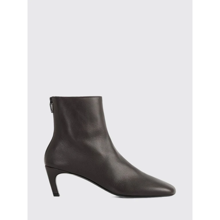 Pointed-Toe Nappa Leather Ankle Boots with Mid Heel and Rear Zip (264WAS0363LE0231213)