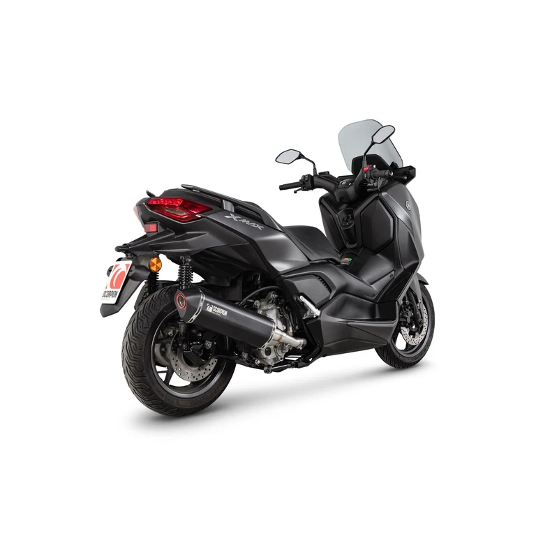 RYA131BCER - Scorpion Serket Parallel Slip-On Black Ceramic For Yamaha X-Max 300 Euro 5 2021-2024