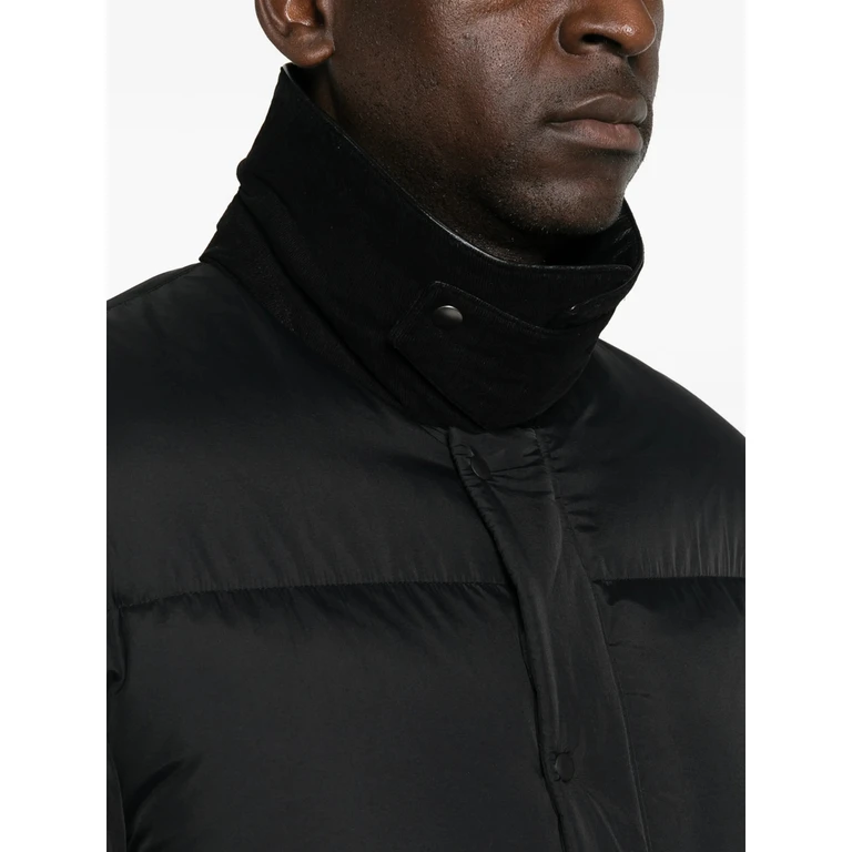 Quilted Leather-collar Jacket