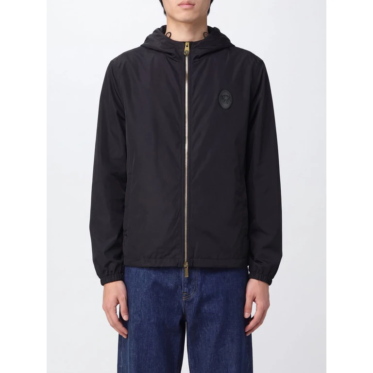 Schwarze Windbreaker-Jacke