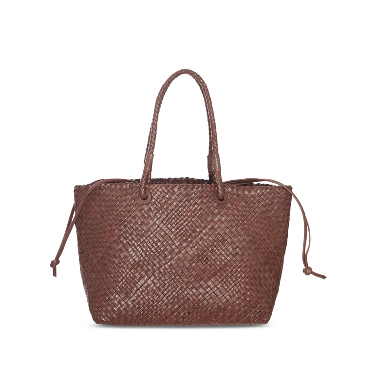 Bazika Woven Leather Tote Bag