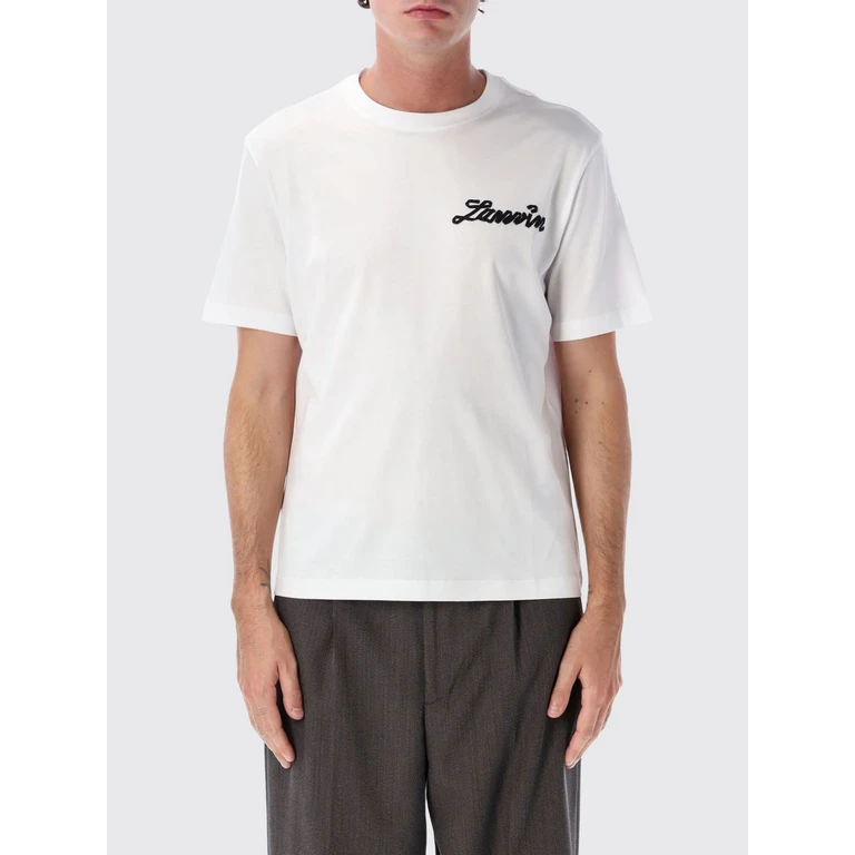Crew Neck Cotton T-shirt with Contrast Logo (RMTS0012J31601)