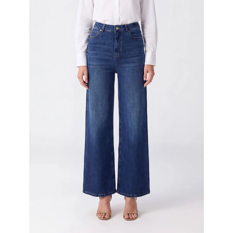 High-Waisted Palazzo Wide Leg Denim Jeans (262TP256001611)