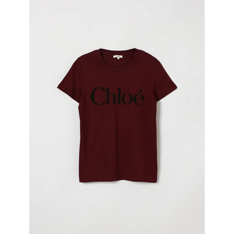 CHLOÉ Boy's Cotton T-Shirt with Tone-on-Tone Logo and Crew Neck (C2130194E)