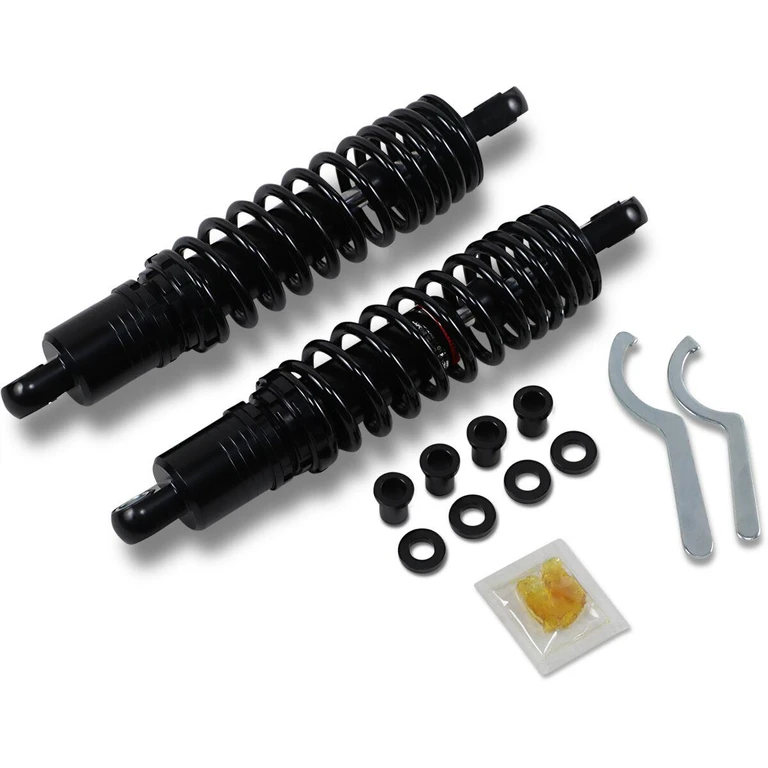 C16-0167NUHB - Drag Specialties Premium Ride-Height Adjustable Shocks For Harley Davidson FXLR 1340 1987-1994 Rear 318.00 mm (12.50") - Black