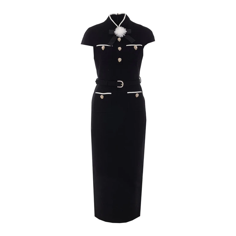 Self Portrait Robe Au Genou - Noir (074MBBLACK)