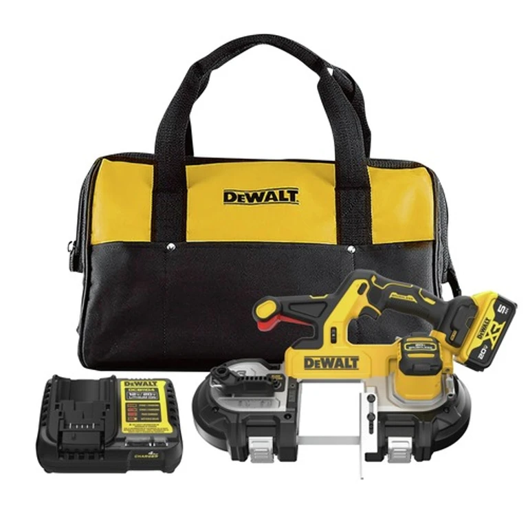 DCS379P1 20V MAX XR Brushless Dual Trigger Lithium-Ion Cordless Mid-Size Bandsaw Kit (5 Ah)