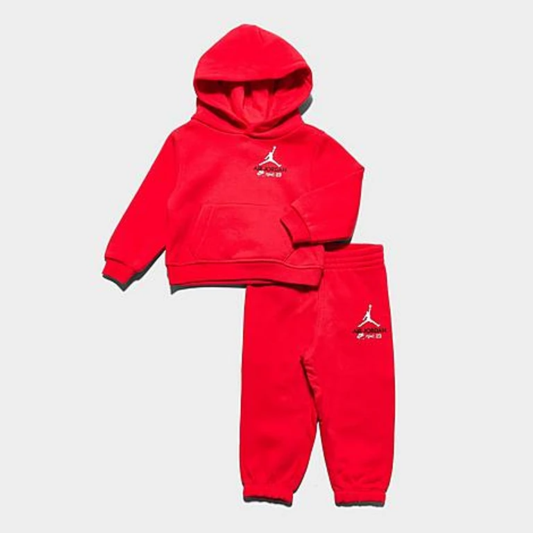 Jordan Infant Pullover Hoodie and Jogger Pants Set in University Red Size: 12M