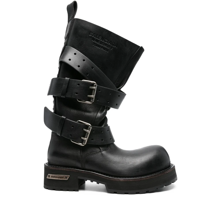 Venom Buckle-strap Leather Boots