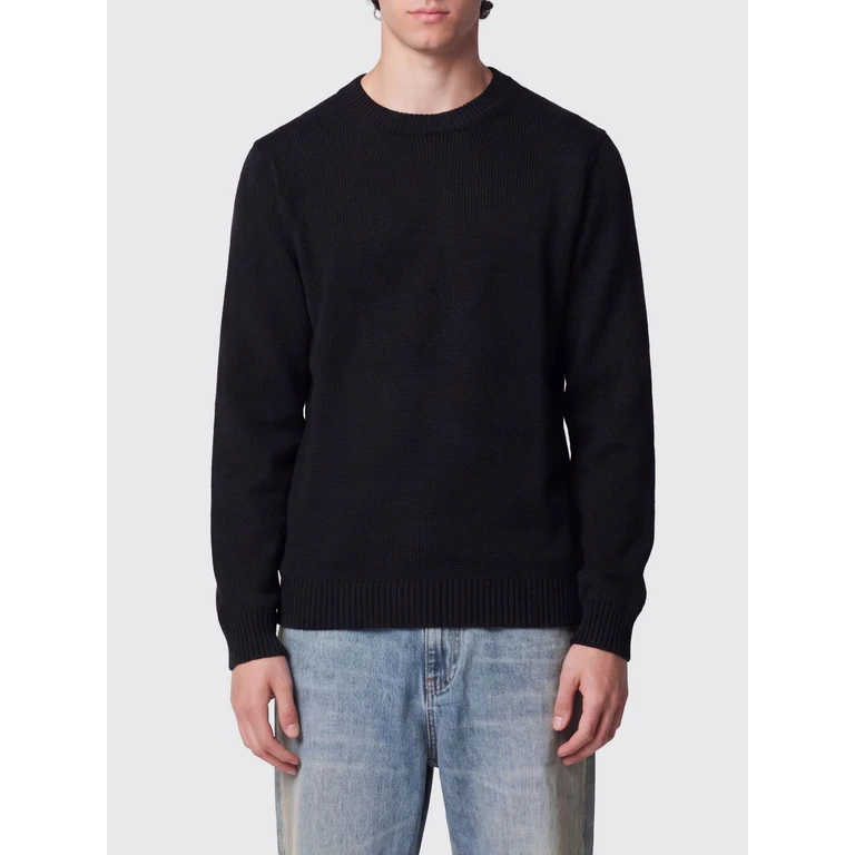 Crewneck Long-Sleeved Jumper in Fine Merino Wool (263MYB02001NERO)