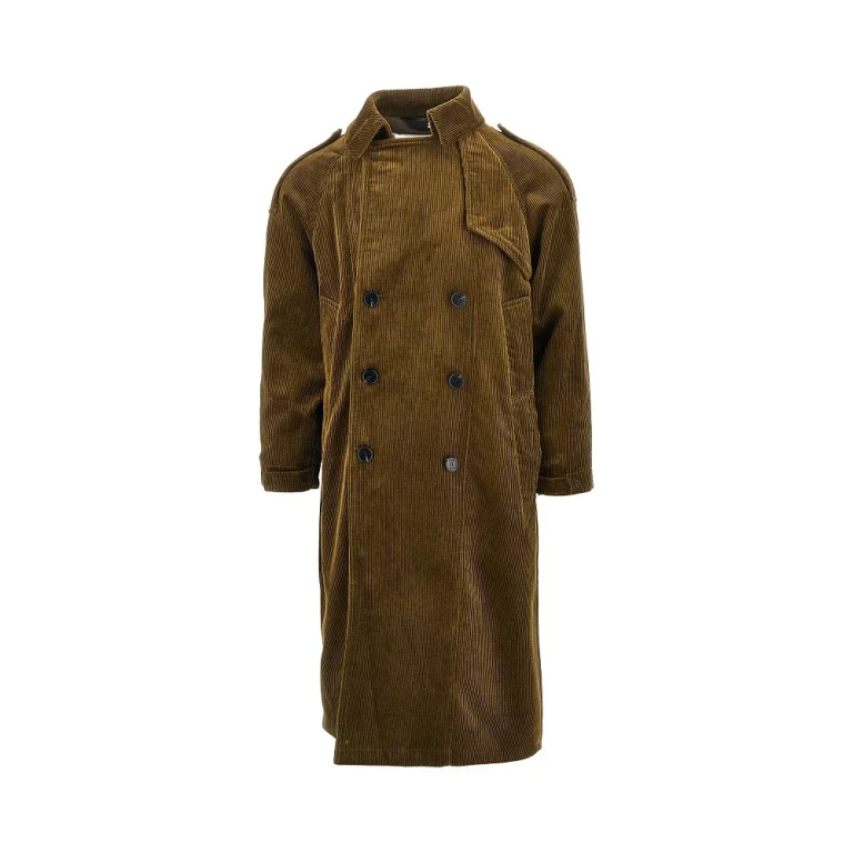 PALTO Corduroy double-breasted long coat Man 0