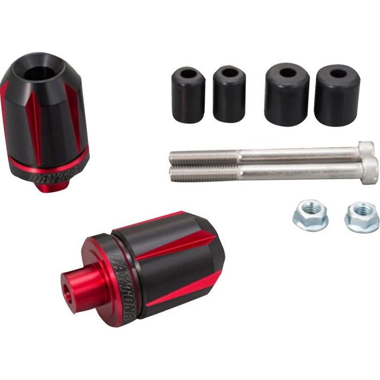 87331 - Daytona "Scratch" Handlebar Ends - Black/Red