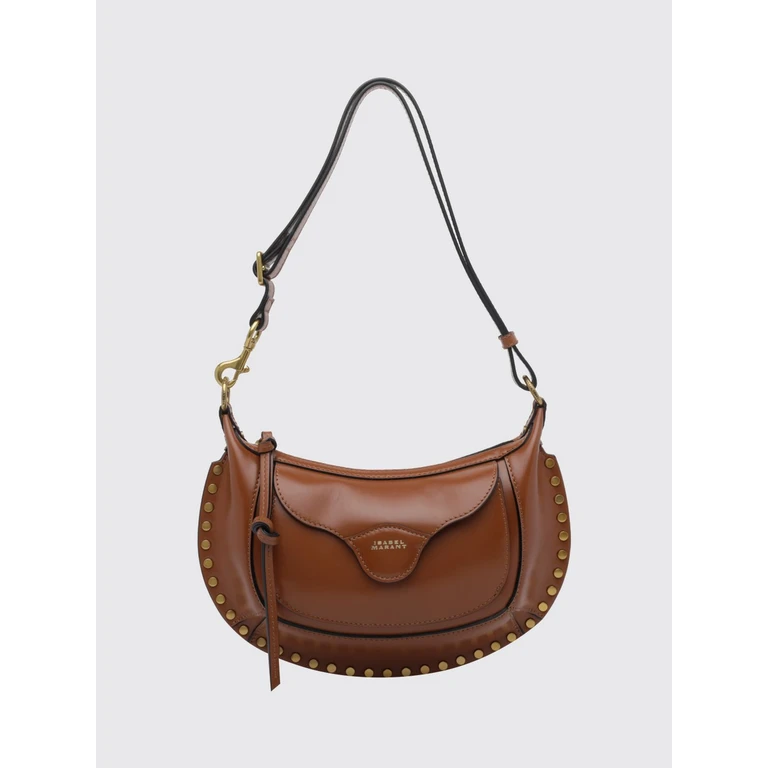 Sac bandoulière Isabel Marant Oskan Moon en cuir lisse avec clous