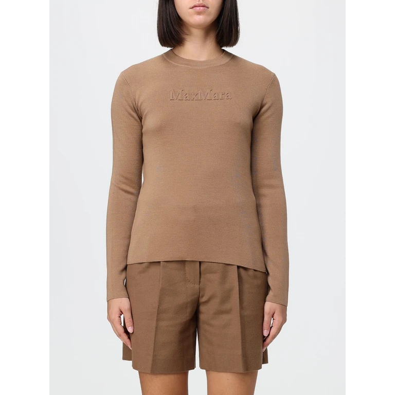 Slim Fit Pure Virgin Wool Crewneck Jumper with Tonal Logo (2621366082600002)