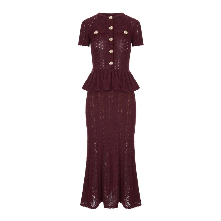Self Portrait Maxi Robe - Rouge (AW26100MC)