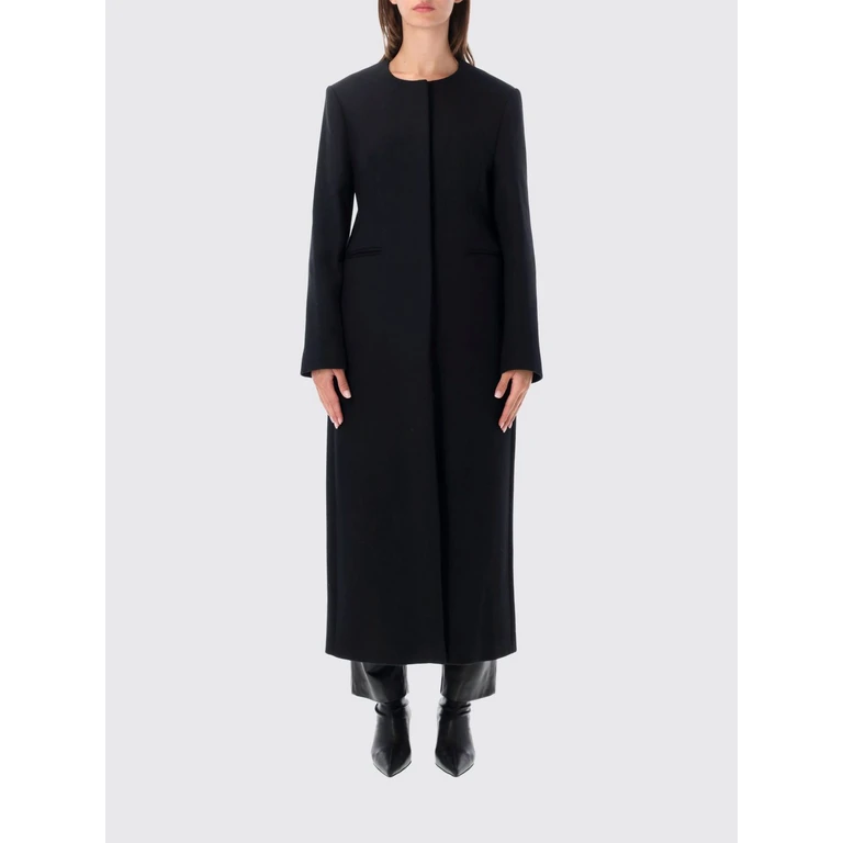 LOULOU DE SAISON Arita Single-Breasted Virgin Wool Long Coat (ARITABLACK)