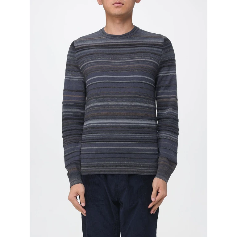 Gestreepte Merino Wollen Crewneck Trui