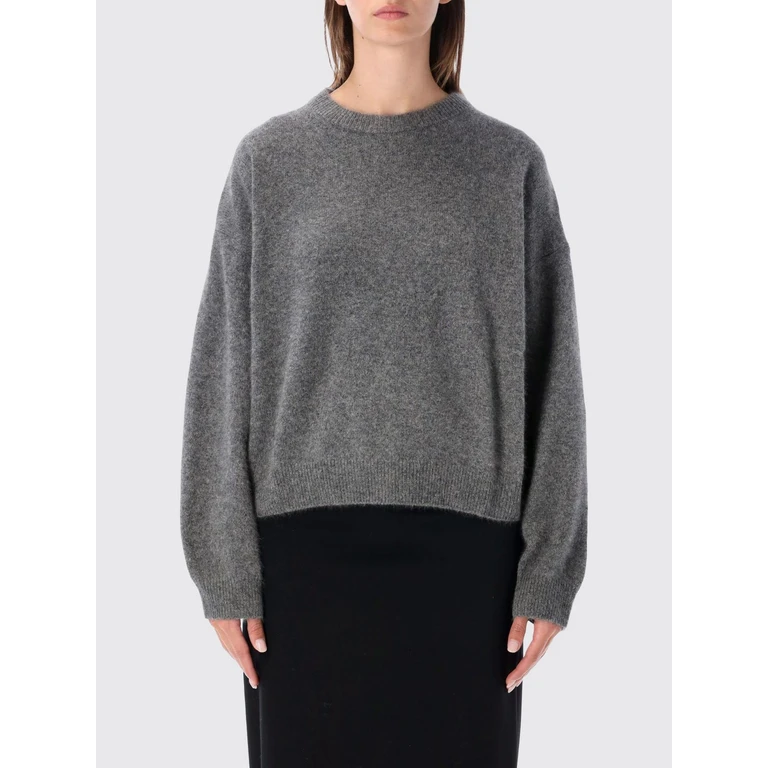 LOULOU DE SAISON Crewneck Jumper in a Wool and Yak Blend with Dropped Shoulders (TRISTANANTHRACITE)
