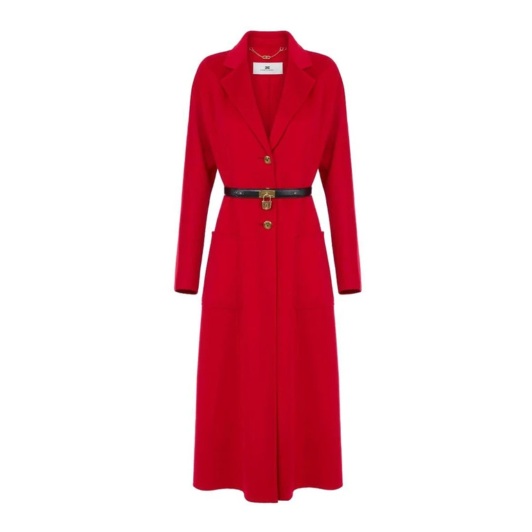 Elisabetta Franchi Manteau Au Genou - Rouge (CP03D67E2CG5REDPASSION)