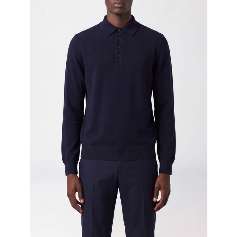 Long-Sleeved Extrafine Merino Wool Knit Polo (402203041)