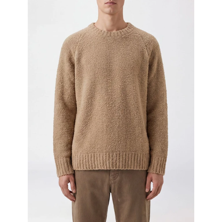 Recycled Wool Blend Crewneck Jumper with Ribbed Trims (F6LAMAKN036178)
