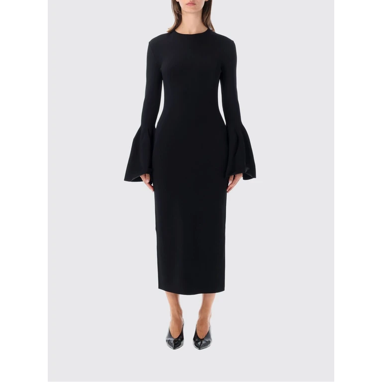 STELLA MCCARTNEY Crêpe Sheath Midi Dress with Flared Long Sleeves (6K12603S26621000)