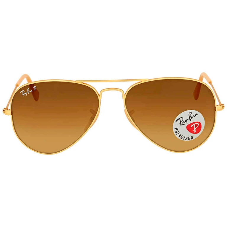Ray Ban Aviator Gradient Polarized Brown Unisex Sunglasses RB3025 112/M2 55