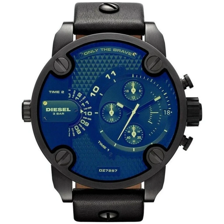 DZ7257 Bad Ass Chronograph Blue Dial Black Leather Men's Watch
