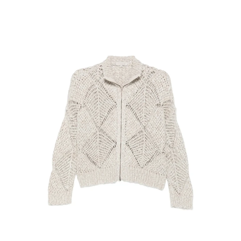 Maira Sequin-embellished Open-knit Cardigan