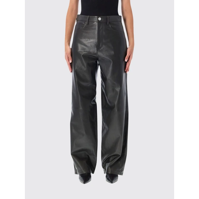 ROHE High-Waisted Wide-Leg Leather Trousers in a 5-Pocket Style (42130154036)