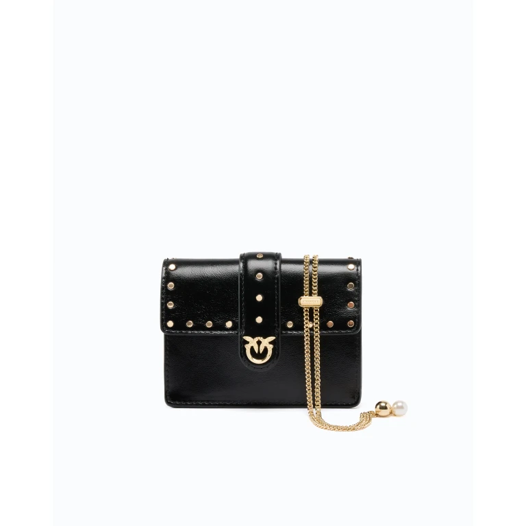 Porte-cartes Love Pocket en cuir à bandoulière chaîne