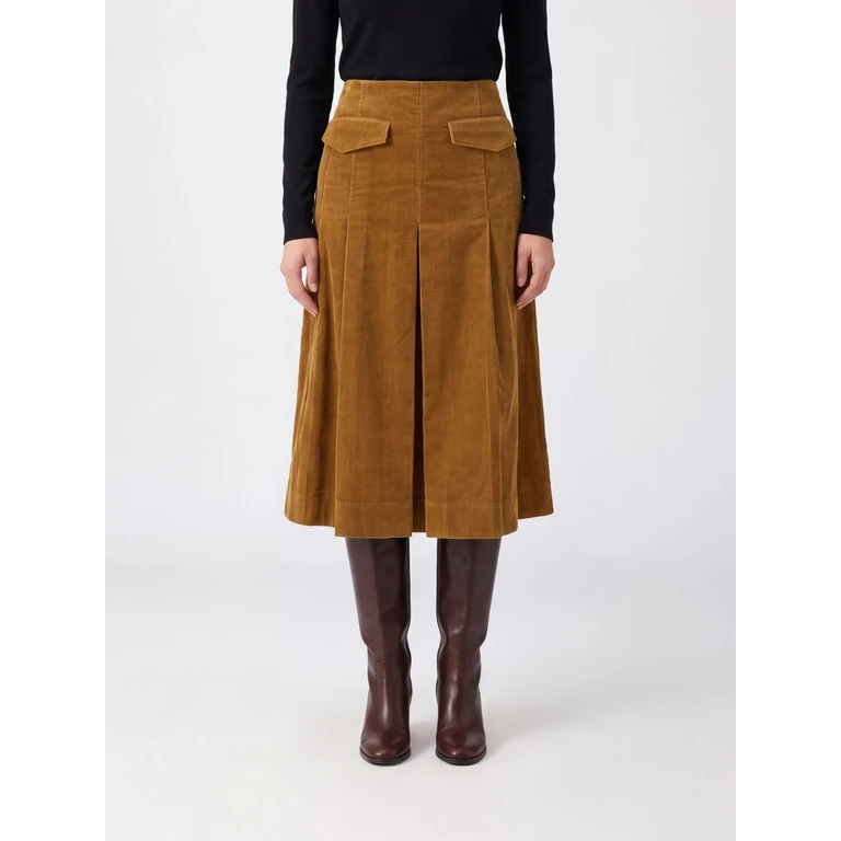 Saia midi plissada Tory Burch